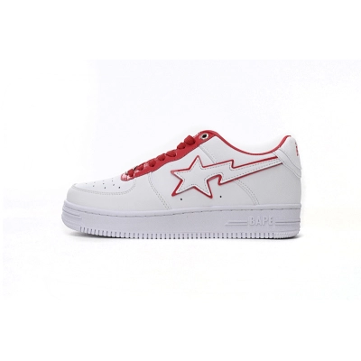 J30-291-017 A Bathing Ape Bape Sta Low White Red Border 01