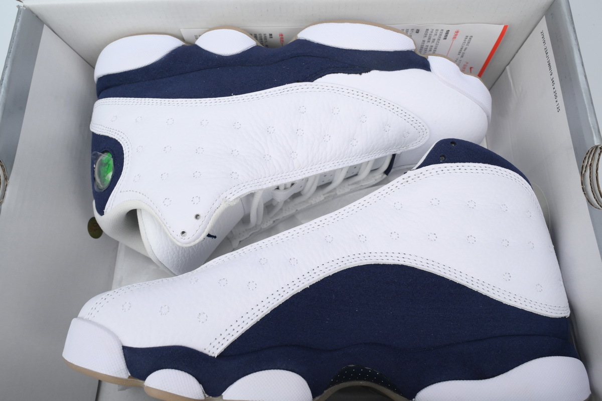 Air Jordan 13 Branco e azul escuro