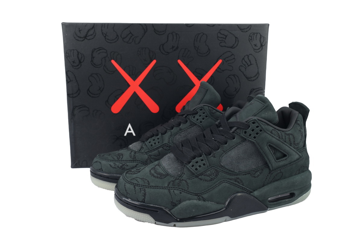 Air Jordan 4 KAWS Black Black Anthracite Suede 930155 001