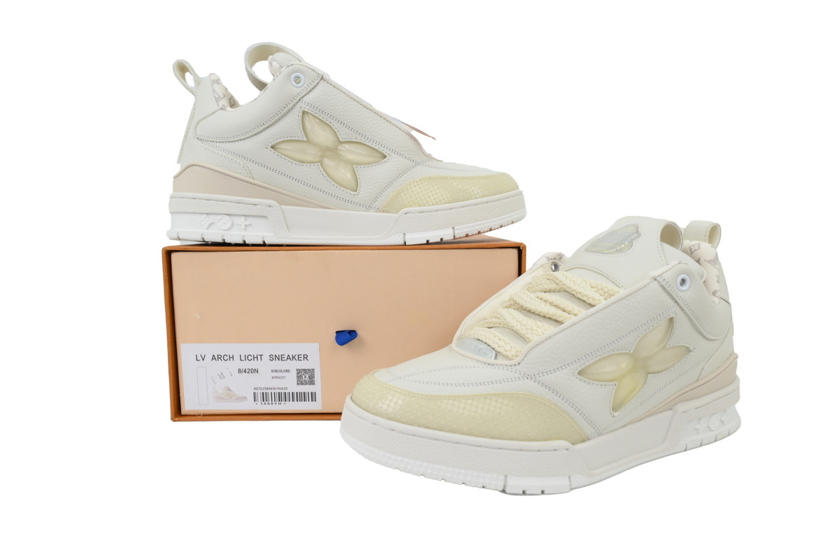 Louis Vuitton LV Trainer Apricot Cream Flower Sneakers