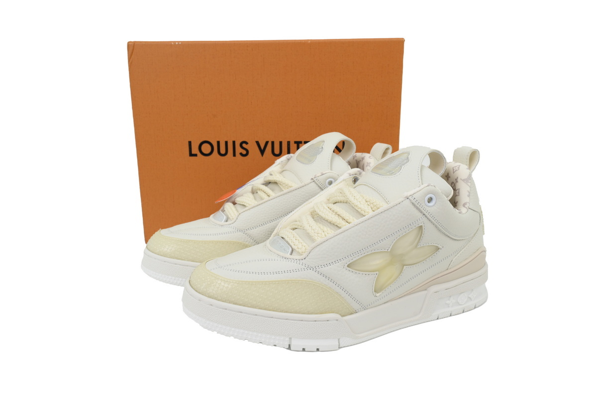 Louis Vuitton LV Trainer Apricot Cream Flower Sneakers