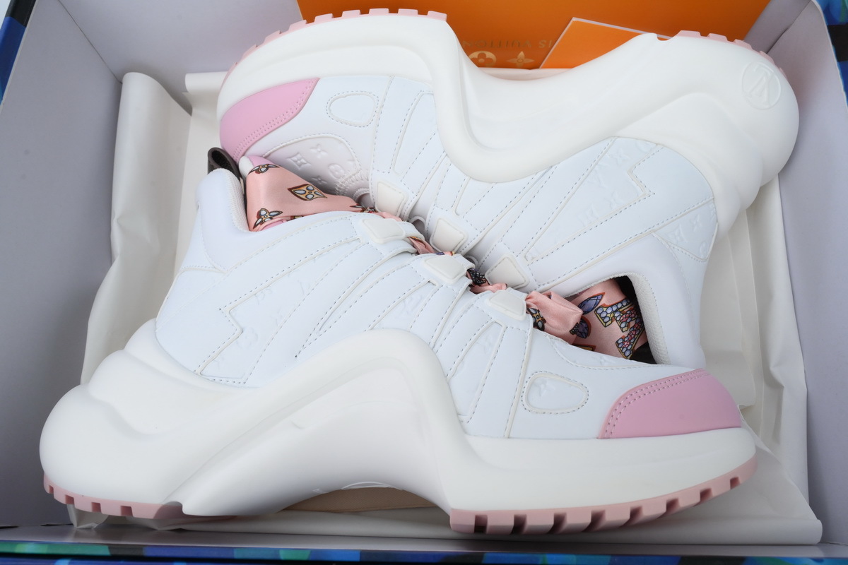 Louis Vuitton LV Archlight White Pink Ribbon Sneakers