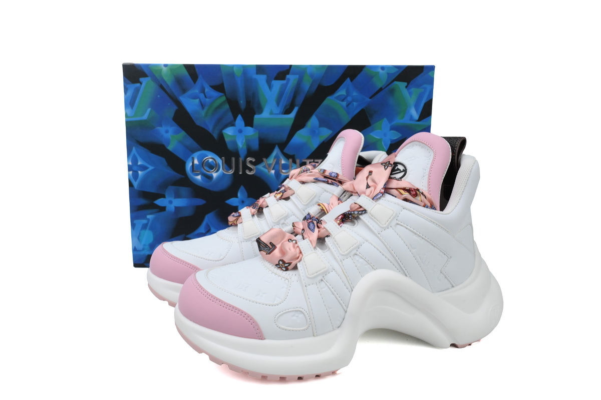 Louis Vuitton LV Archlight White Pink Ribbon Sneakers