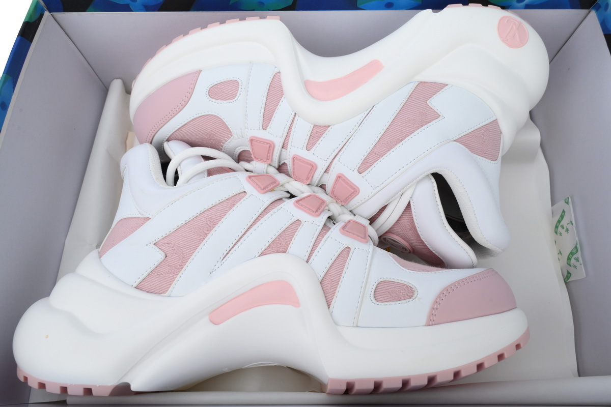 Louis Vuitton LV Archlight Pink White Mesh Leather Sneaker