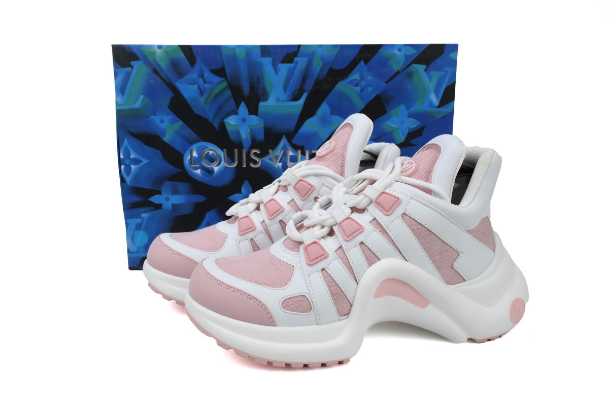 Louis Vuitton LV Archlight Pink White Mesh Leather Sneaker
