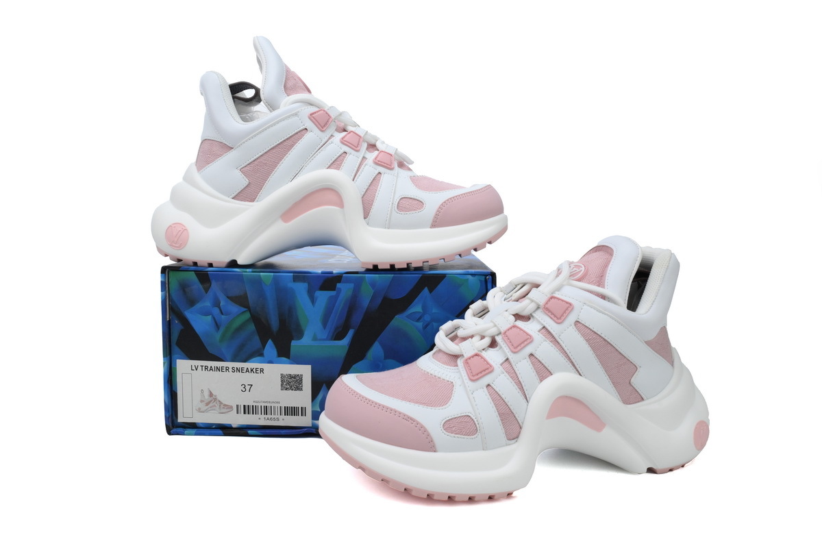 Louis Vuitton LV Archlight Pink White Mesh Leather Sneaker