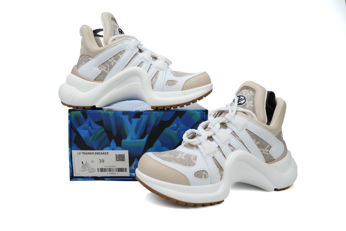 Louis Vuitton LV Archlight Beige White Monogram Sneakers