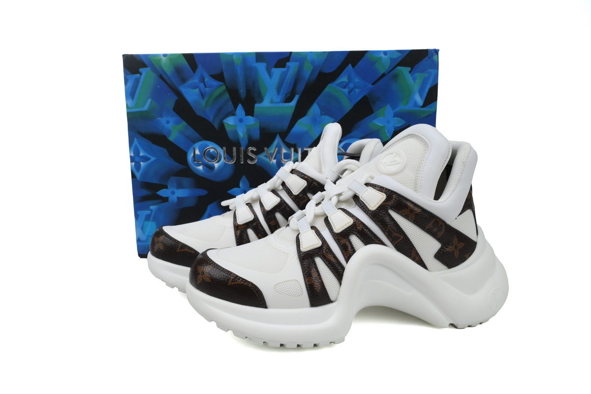 Louis Vuitton LV Archlight White Brown Monogram Sneakers