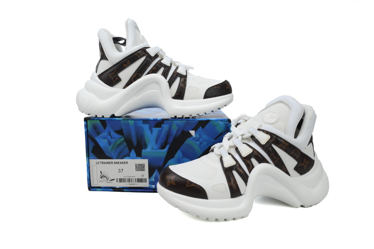 Louis Vuitton LV Archlight White Brown Monogram Sneakers