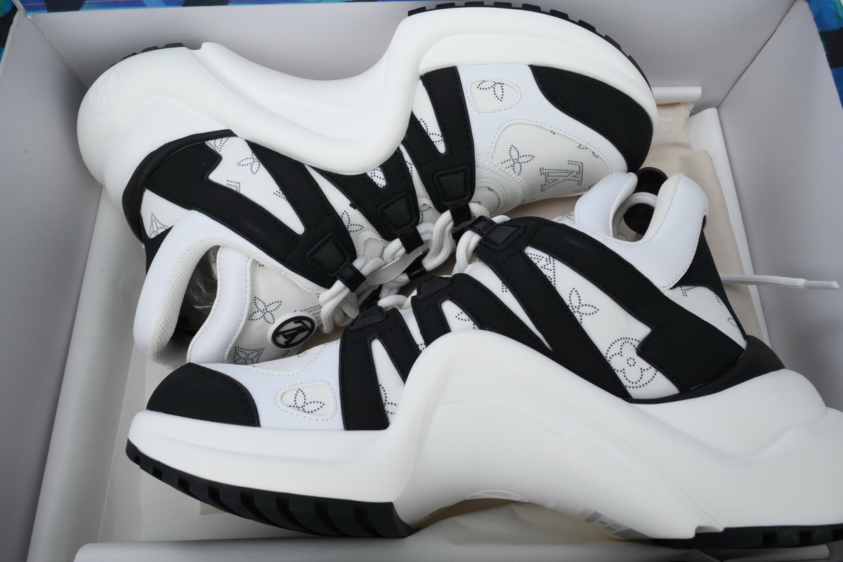 Louis Vuitton LV Archlight White Black Monogram Strap Sneakers