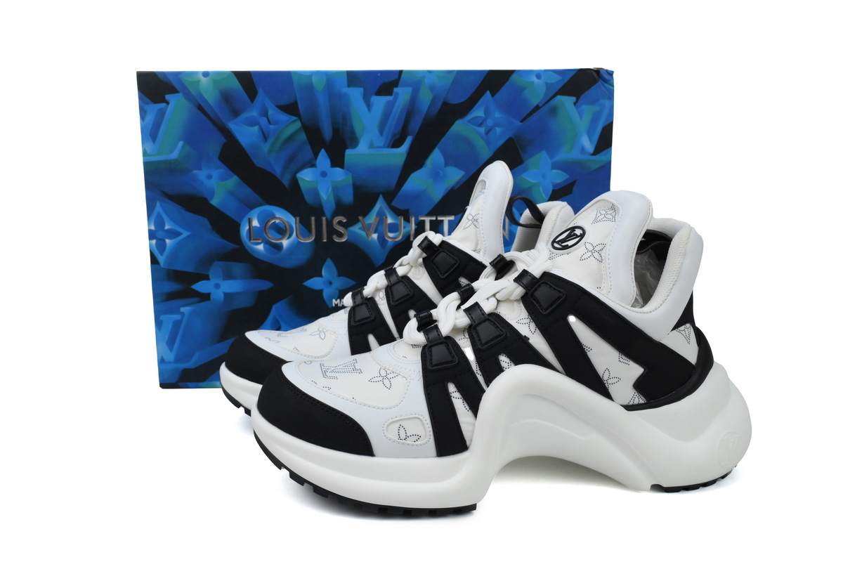 Louis Vuitton LV Archlight White Black Monogram Strap Sneakers
