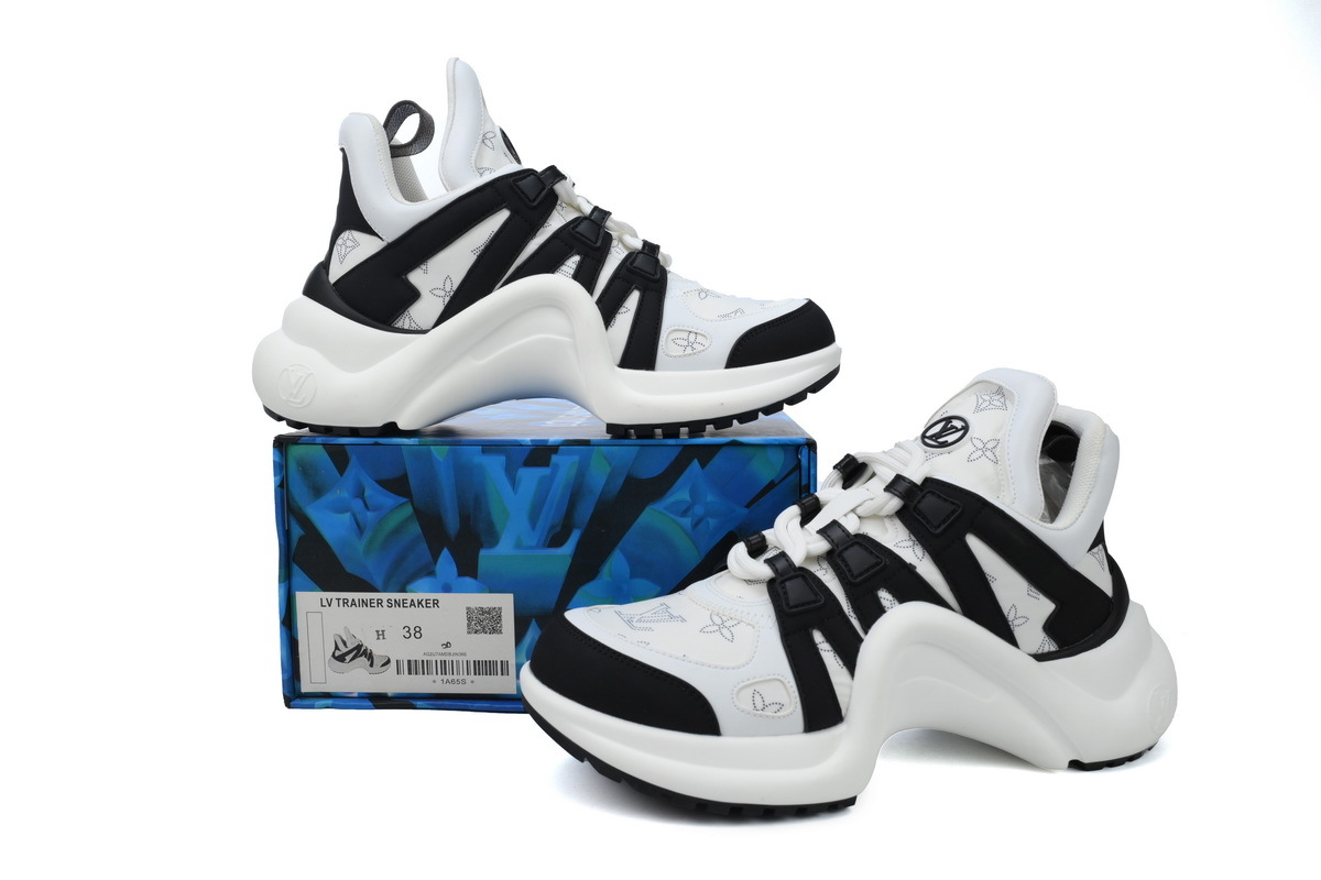 Louis Vuitton LV Archlight White Black Monogram Strap Sneakers