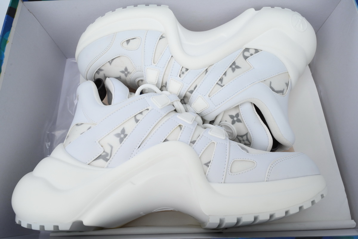 Louis Vuitton LV Archlight White Gray Monogram Mesh Leather Sneaker