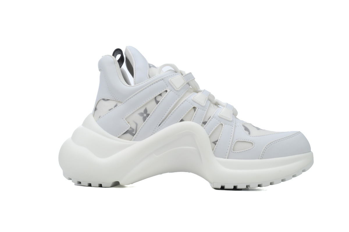 Louis Vuitton LV Archlight White Gray Monogram Mesh Leather Sneaker