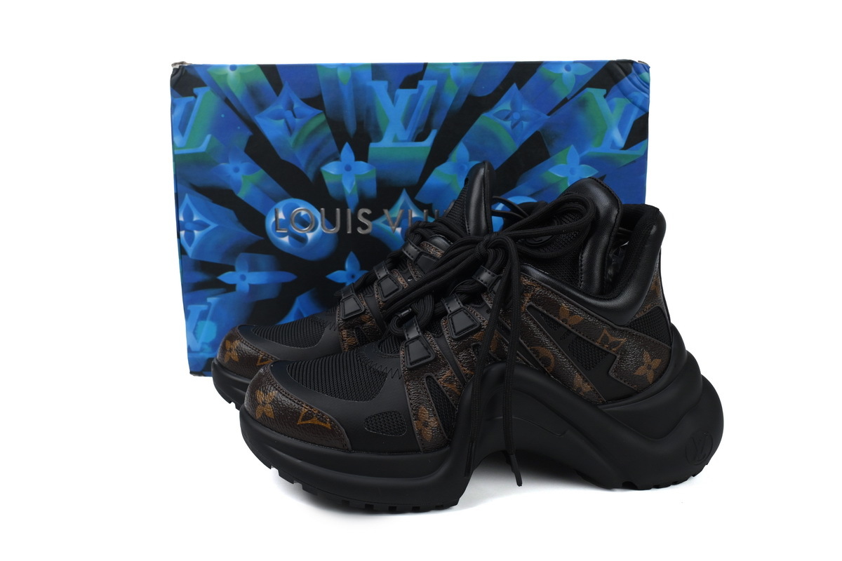 Louis Vuitton LV Archlight Black Brown Monogram Mesh Leather Sneaker