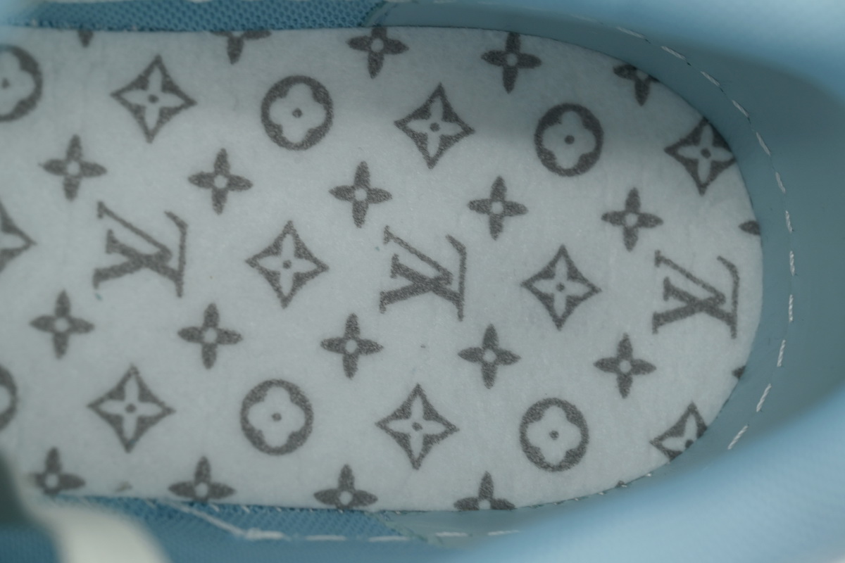 Louis Vuitton LV Trainer Style Sky Blue Multicolor Monogram Leather Sneaker