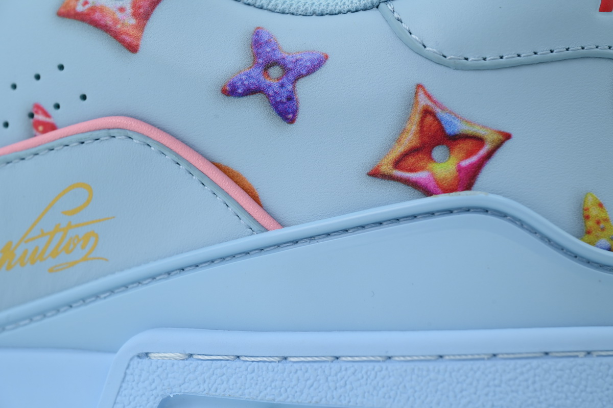 Louis Vuitton LV Trainer Style Sky Blue Multicolor Monogram Leather Sneaker