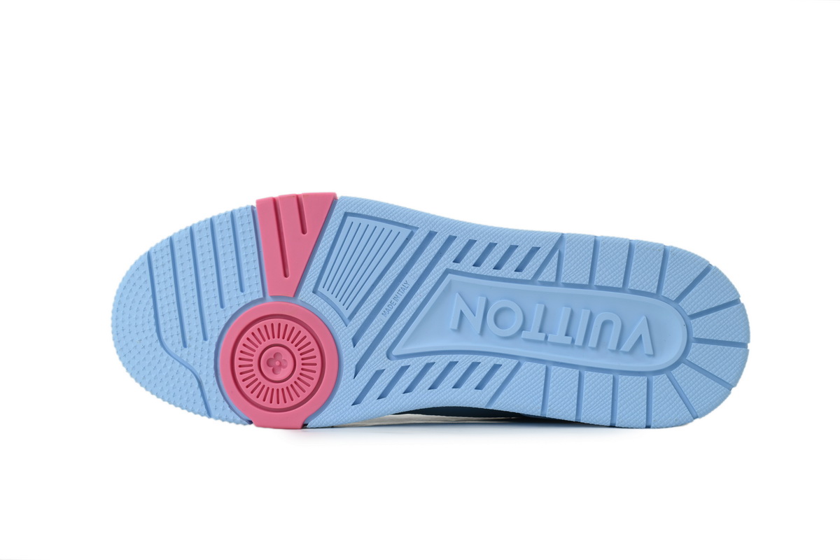 Louis Vuitton LV Trainer Style Sky Blue Multicolor Monogram Leather Sneaker