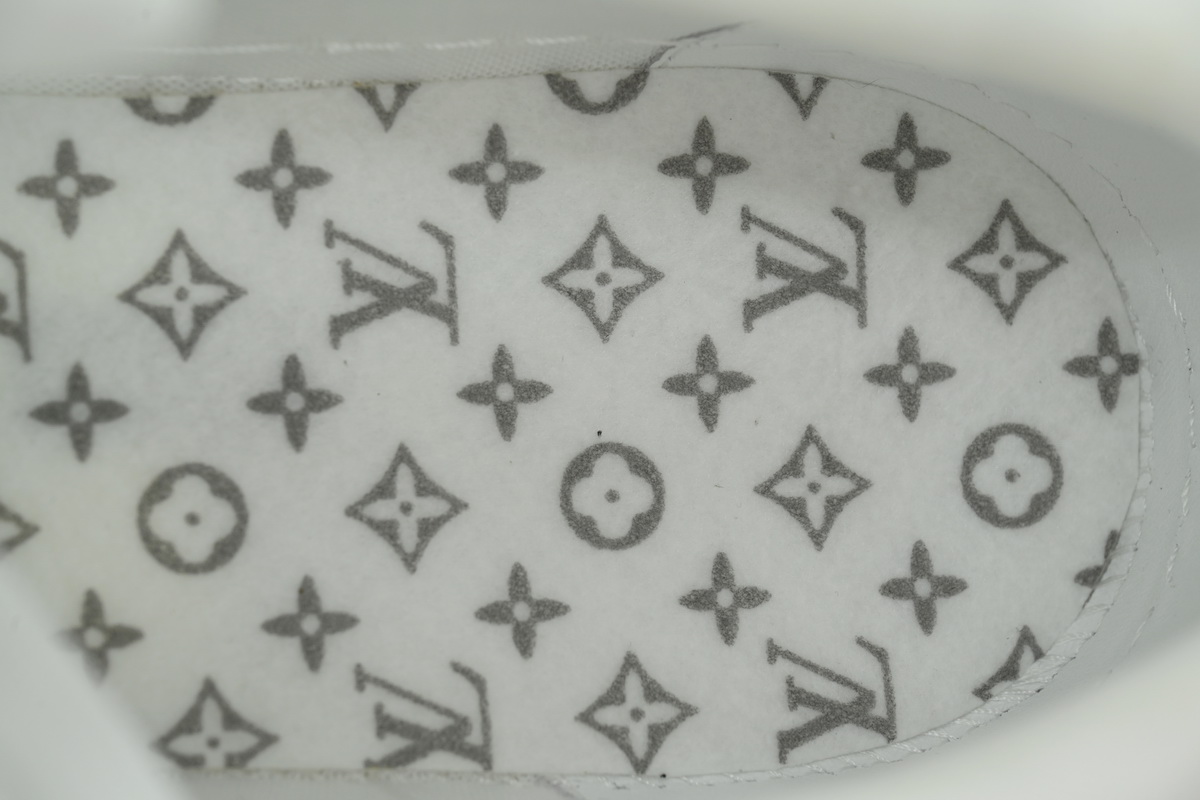 Louis Vuitton LV Trainer Style White Blue Monogram Leather Sneaker