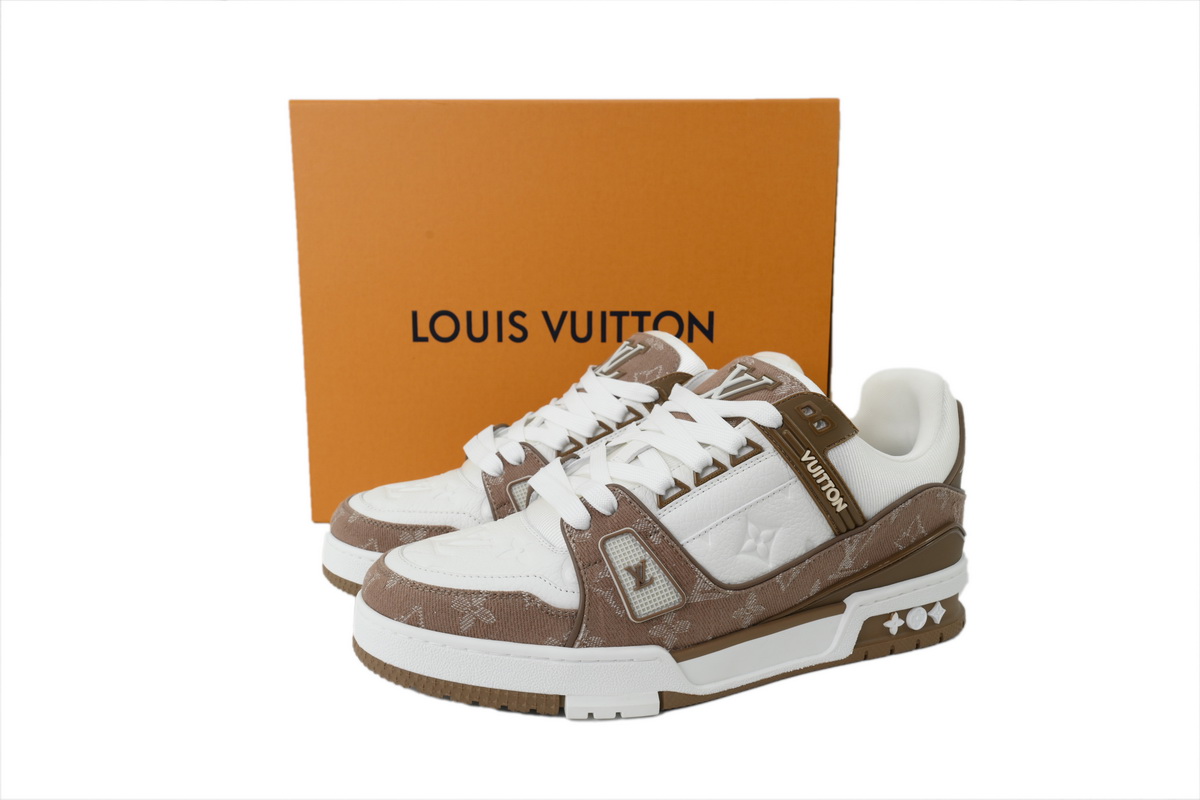 Louis Vuitton LV Trainer Brown White Monogram Sneakers