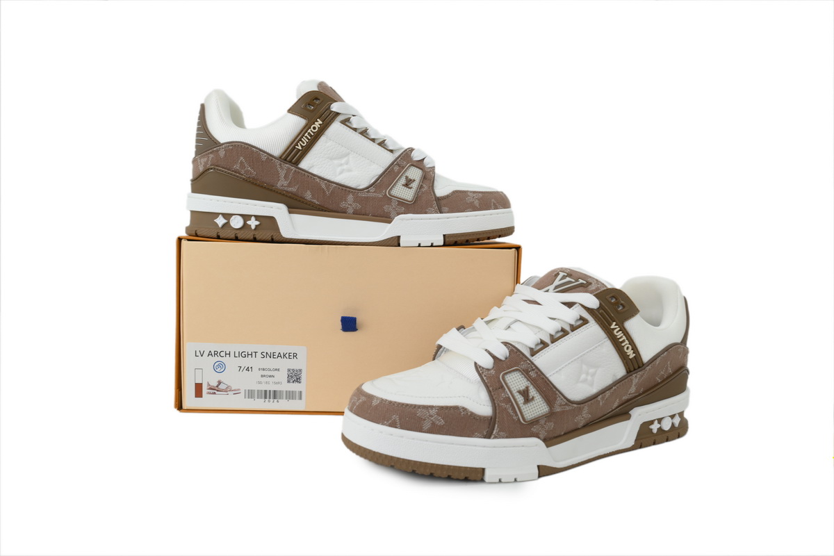 Louis Vuitton LV Trainer Brown White Monogram Sneakers