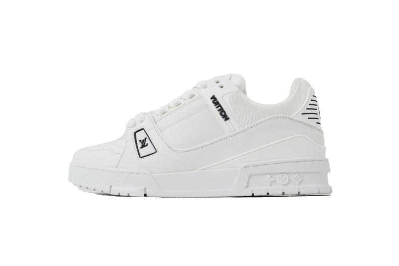 Louis Vuitton LV Trainer White Black Logo Sneakers