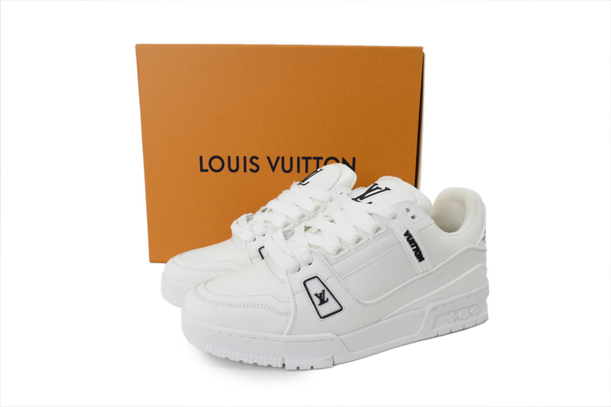Louis Vuitton LV Trainer White Black Logo Sneakers