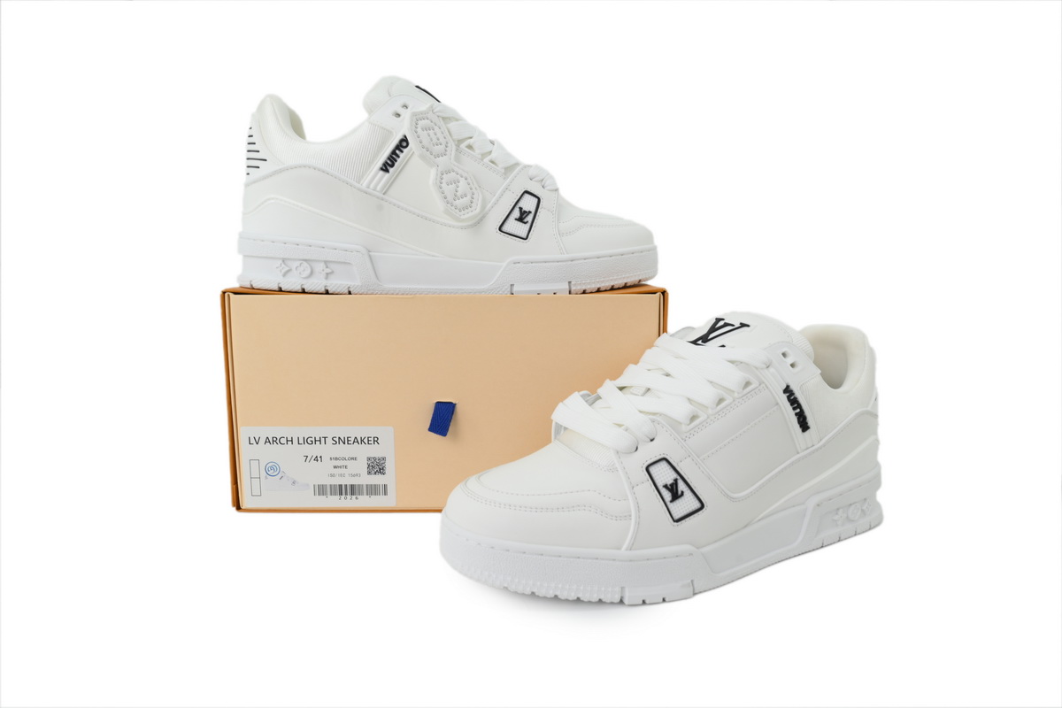 Louis Vuitton LV Trainer White Black Logo Sneakers