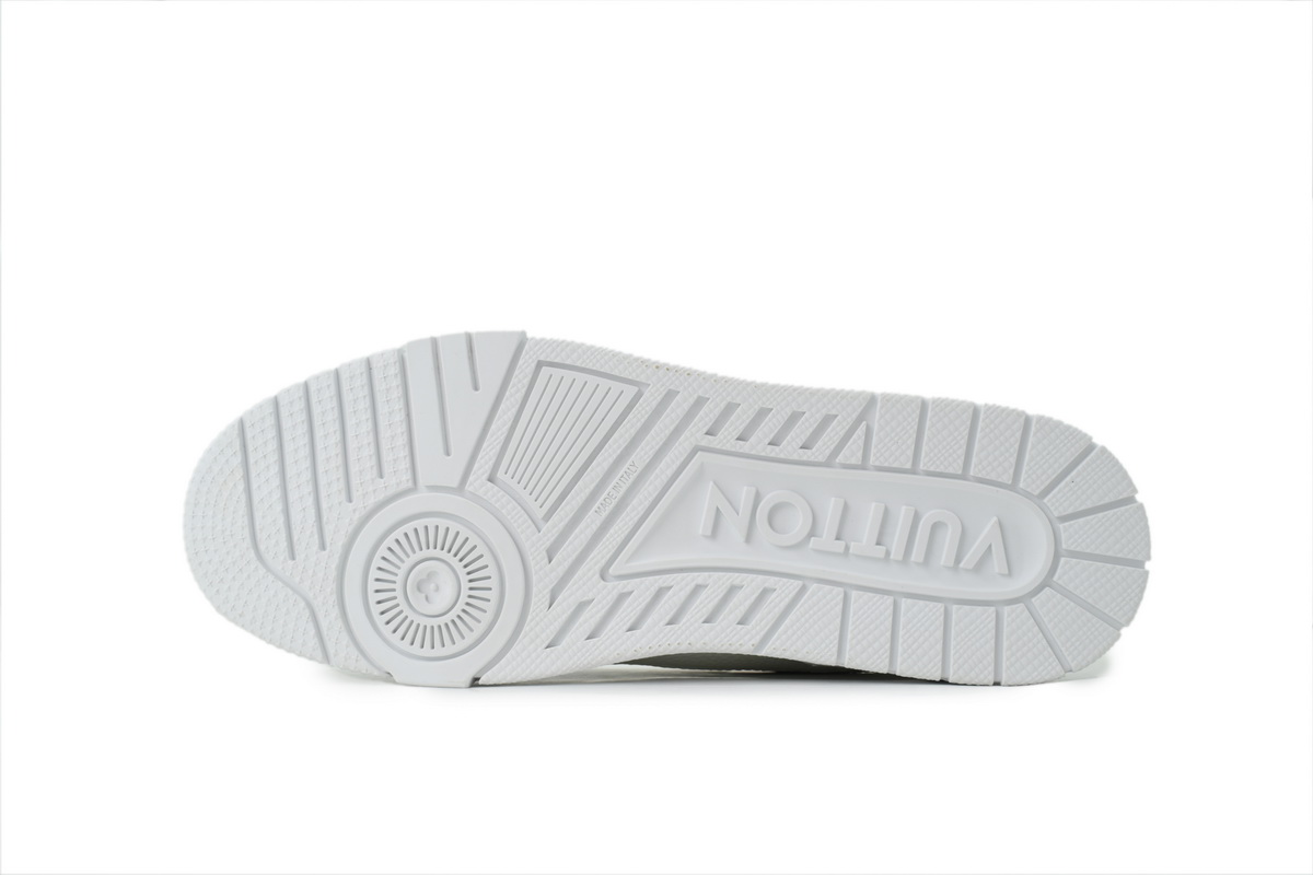 Louis Vuitton LV Trainer White Silver Studded Sneakers