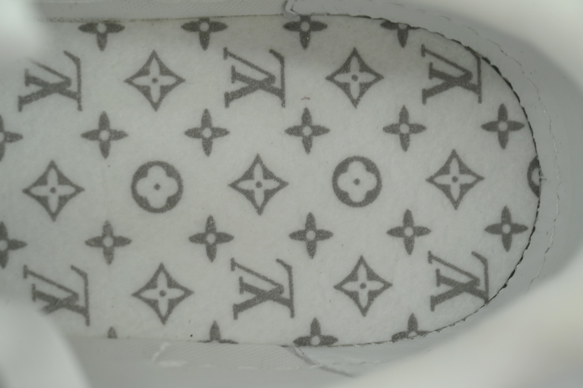 Louis Vuitton LV Trainer Style White Blue Perforated Leather Sneaker