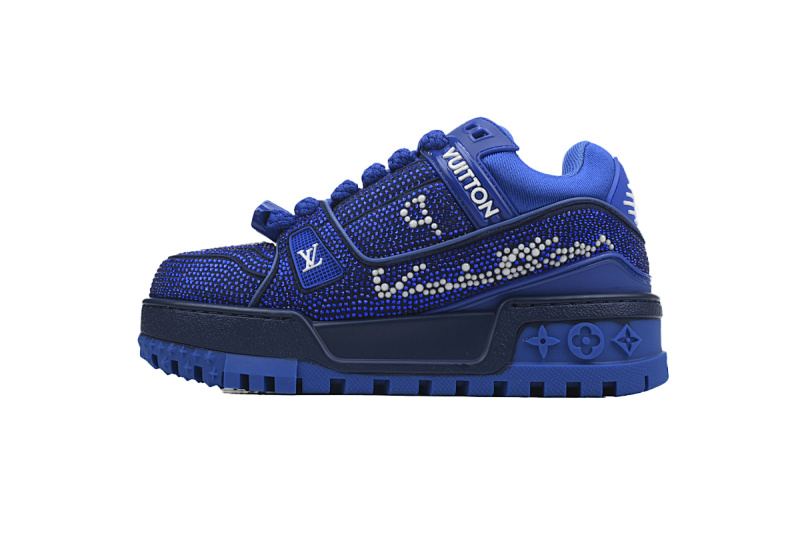 Louis Vuitton LV Trainer Maxi Royal Blue Crystal Monogram Sneaker