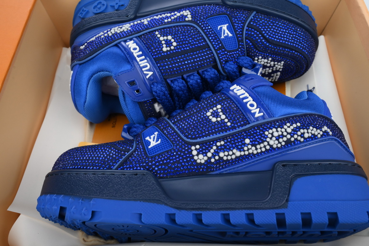 Louis Vuitton LV Trainer Maxi Royal Blue Crystal Monogram Sneaker