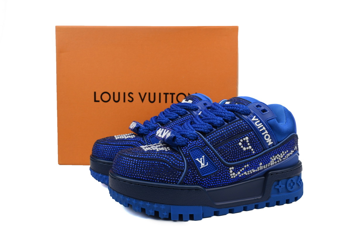 Louis Vuitton LV Trainer Maxi Royal Blue Crystal Monogram Sneaker