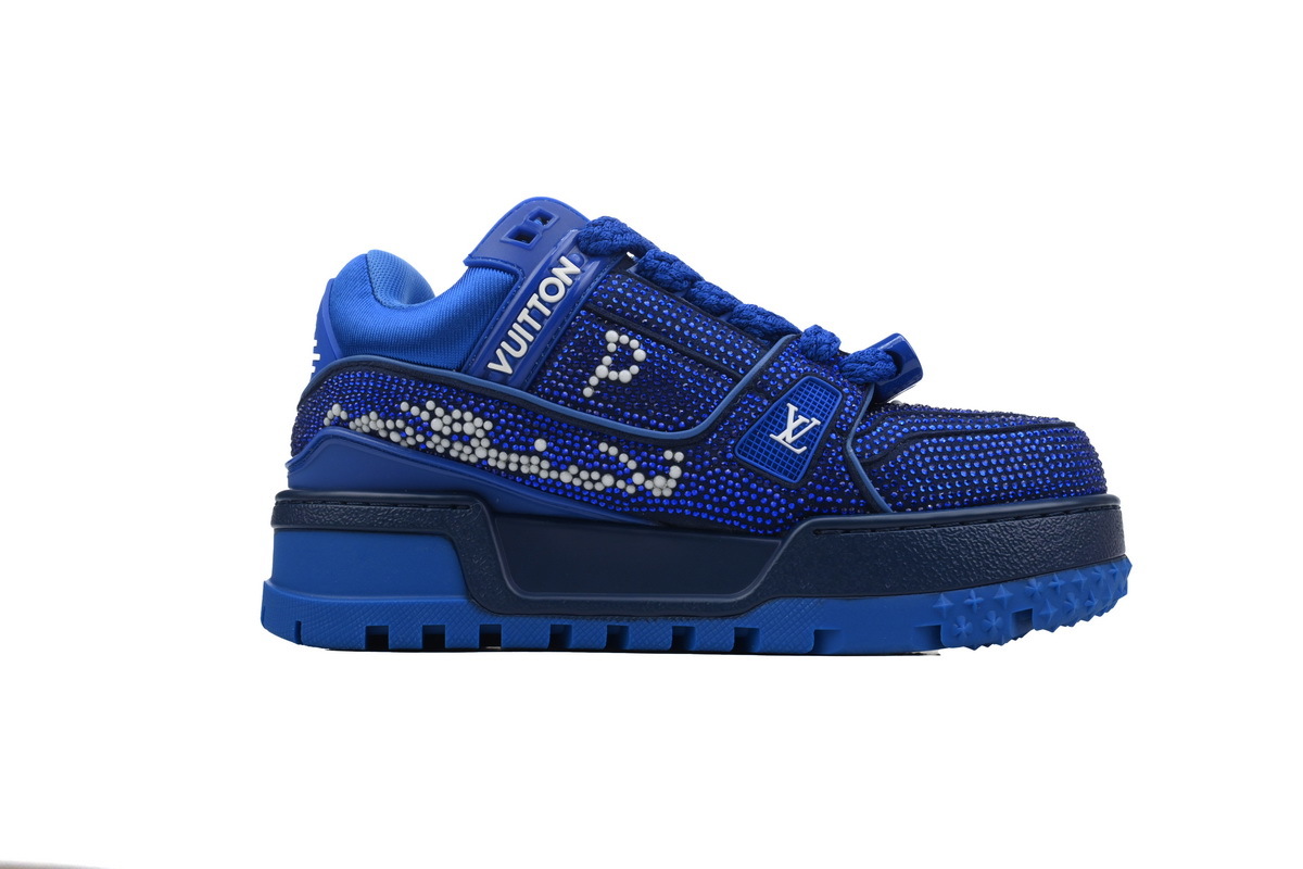 Louis Vuitton LV Trainer Maxi Royal Blue Crystal Monogram Sneaker