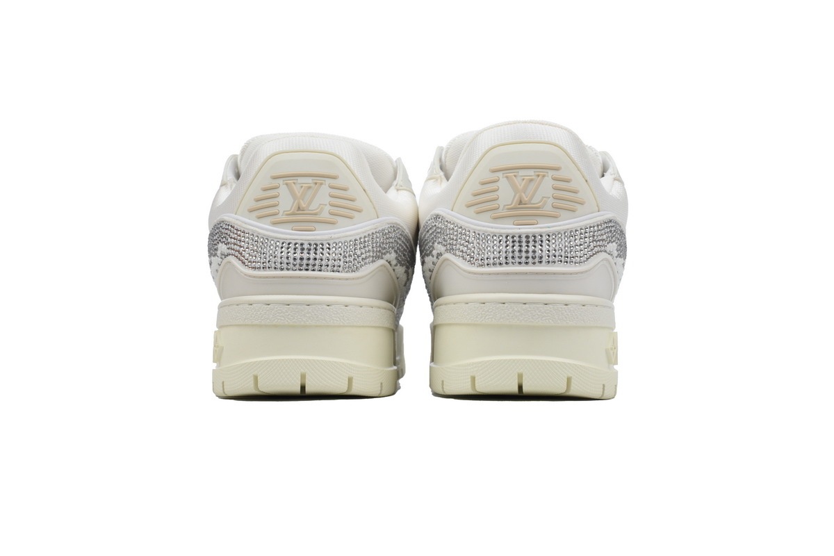 Louis Vuitton LV Trainer Maxi Silver Crystal White Sneaker