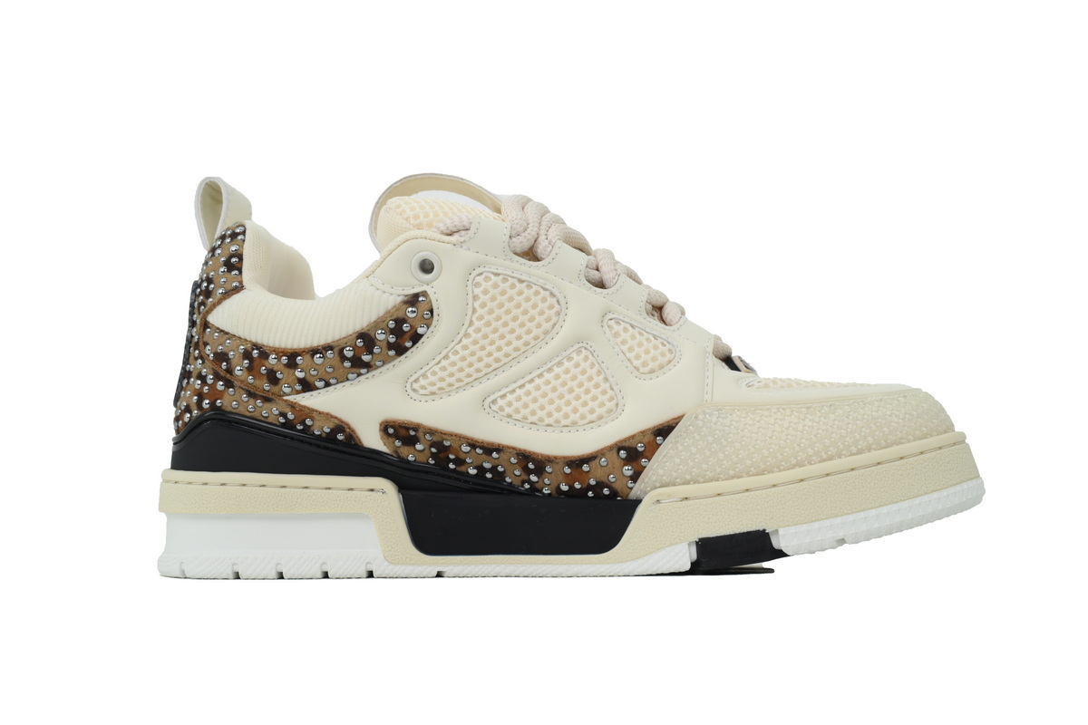 LOUIS VUITTON White Coffee Diamond Sneakers