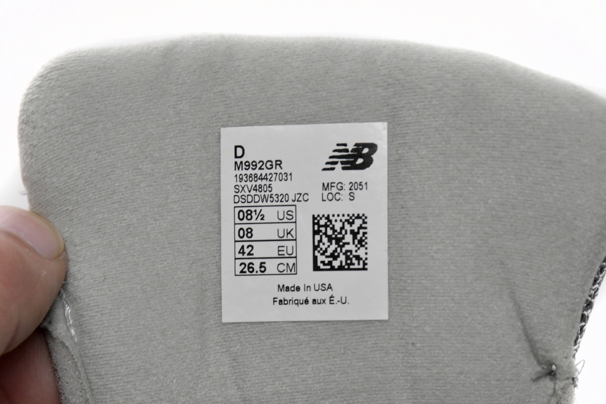  New Balance 992 Grey M992GR