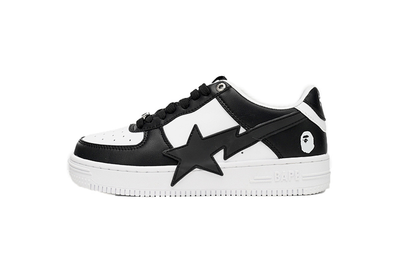  A Bathing Ape Bape Sta Low Negro y blanco con estrellas OZXSH W291 306M