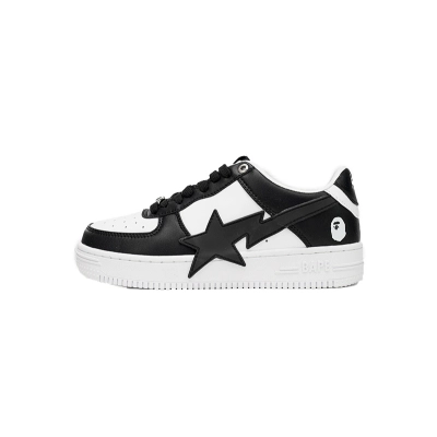  A Bathing Ape Bape Sta Low Negro y blanco con estrellas OZXSH W291 306M 01