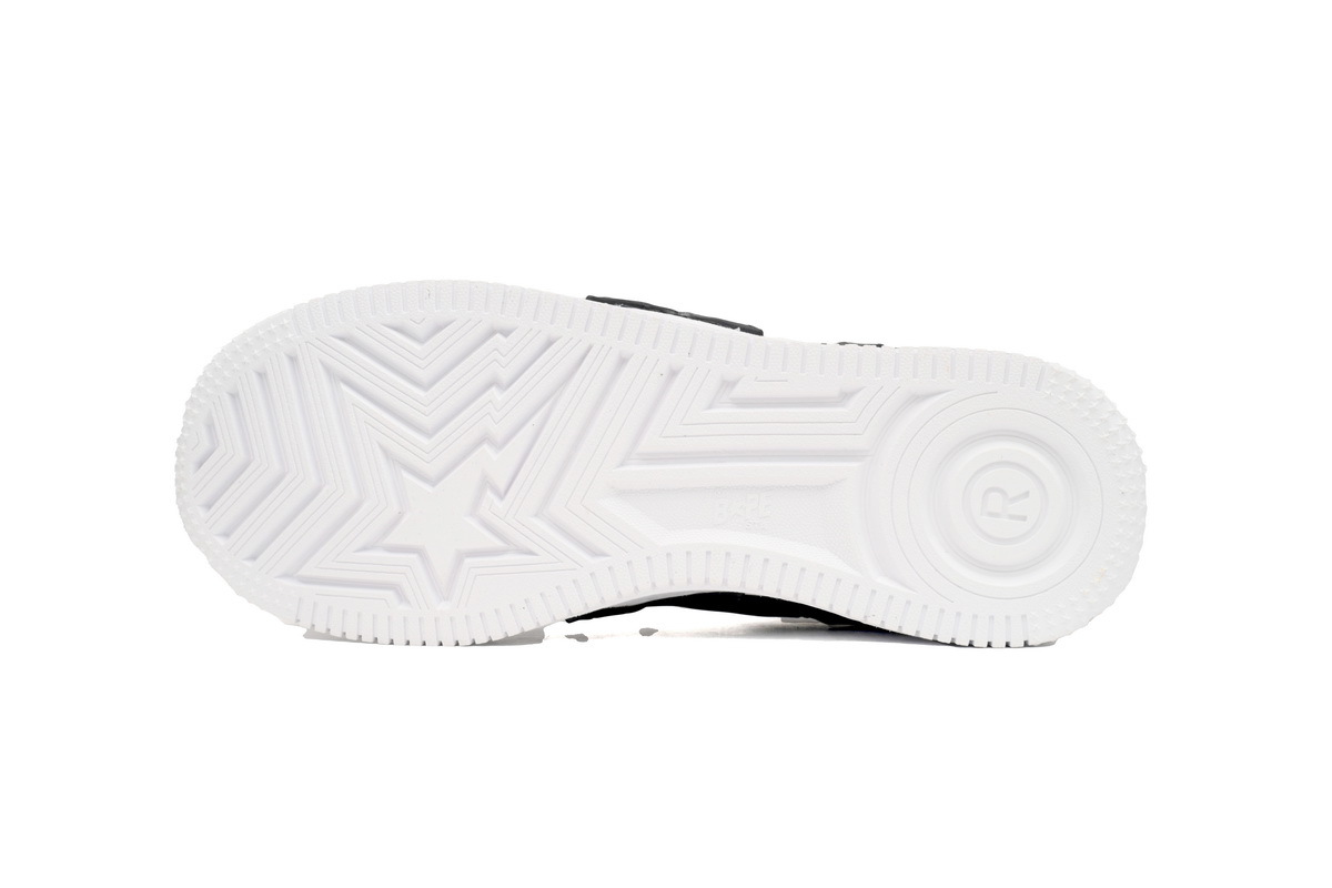  A Bathing Ape Bape Sta Low Negro y blanco con estrellas OZXSH W291 306M