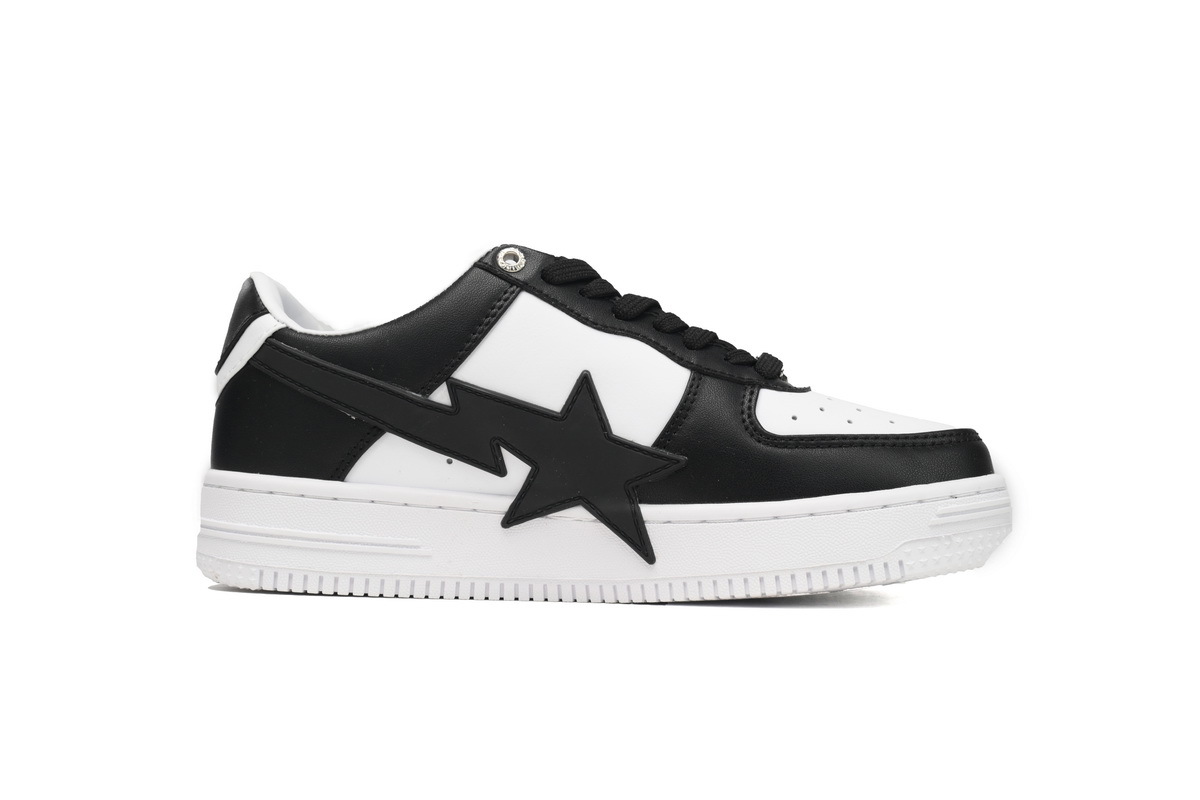  A Bathing Ape Bape Sta Low Negro y blanco con estrellas OZXSH W291 306M