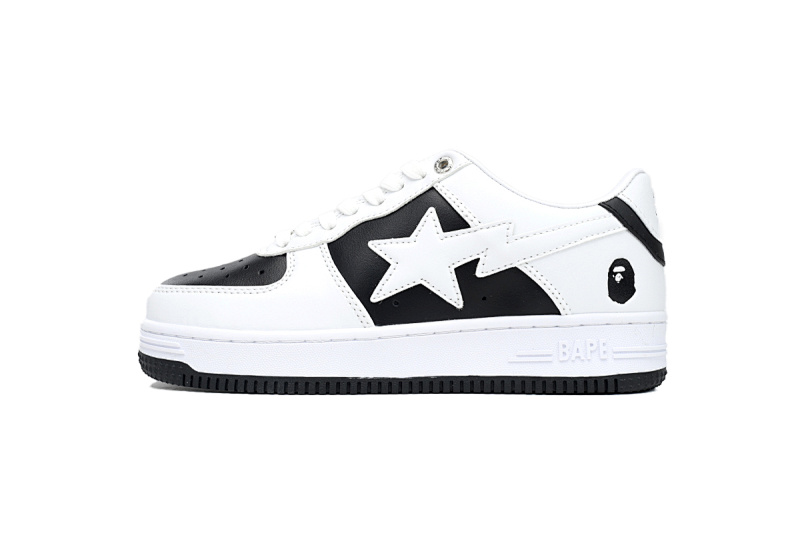 OZXSH W291 328 A Bathing Ape Bape Sta Low Black And White