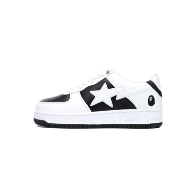 OZXSH W291 328 A Bathing Ape Bape Sta Low Black And White 01
