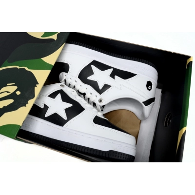 OZXSH W291 328 A Bathing Ape Bape Sta Low Black And White 02