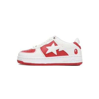 OZXSH W291 328 A Bathing Ape Bape Sta Low Red And White 01