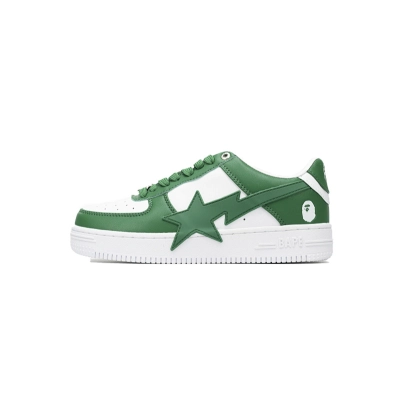 OZXSHM 191 306M A Bathing Ape Bape Sta Low White Green Star 01