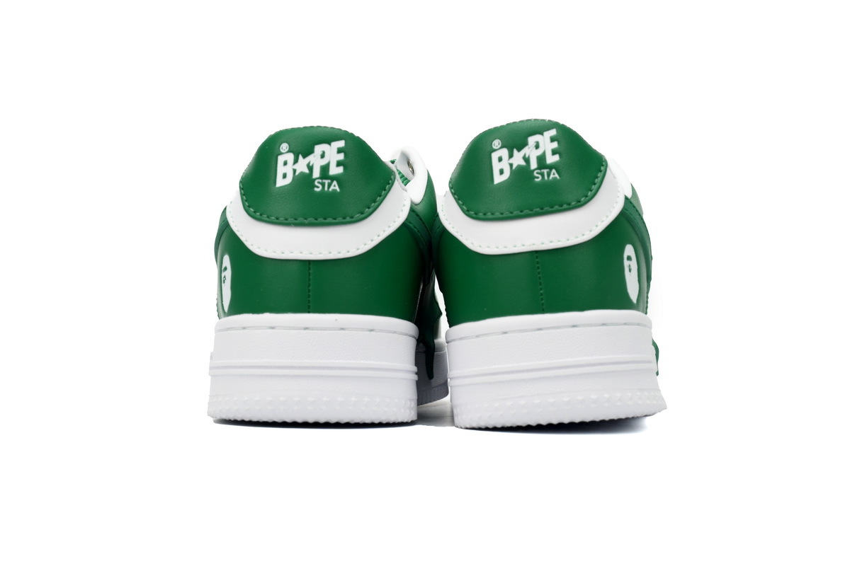 OZXSHM 191 306M A Bathing Ape Bape Sta Low White Green Star