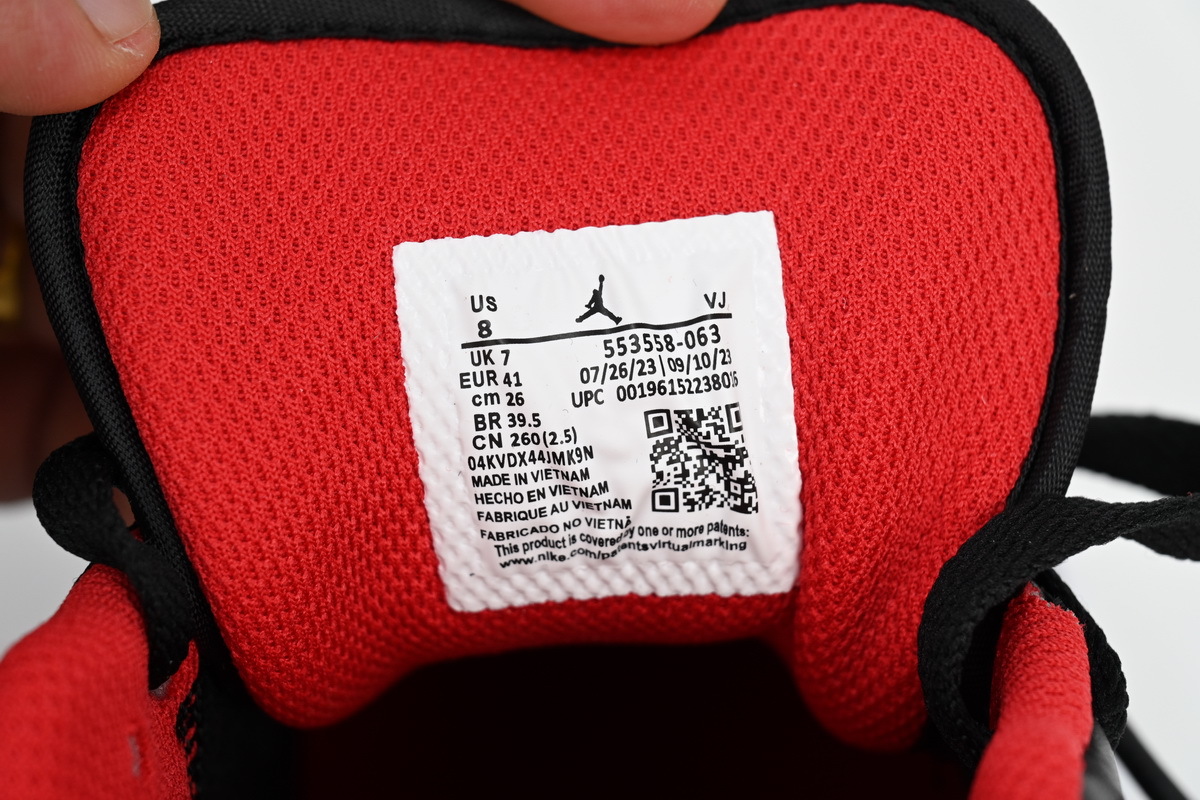 Air Jordan 1 Low Black White Red 553558063