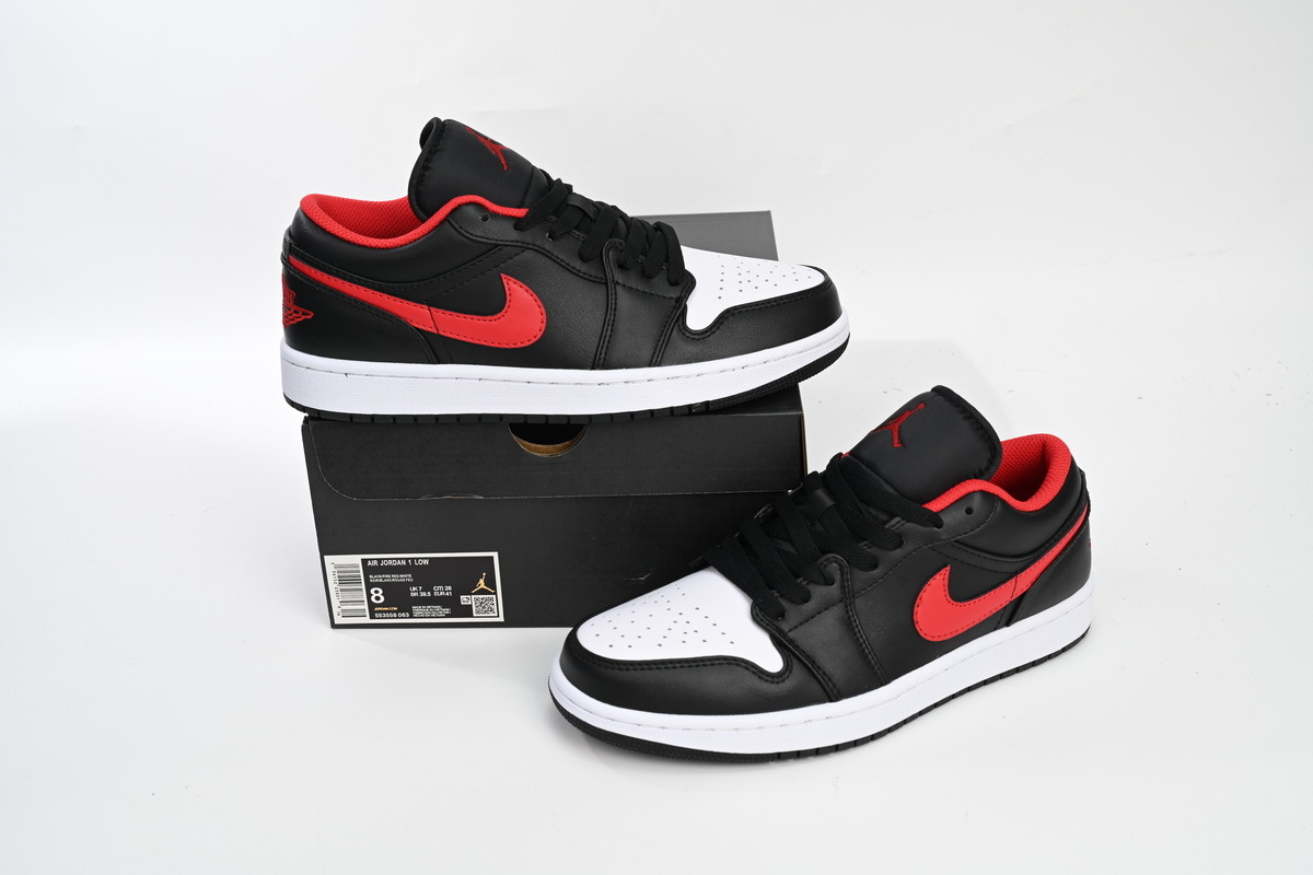 Air Jordan 1 Low Black White Red 553558063