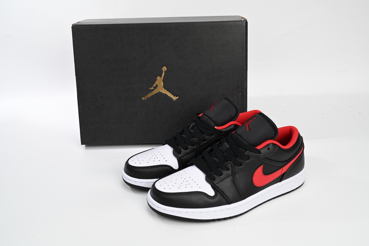 Air Jordan 1 Low Black White Red 553558063